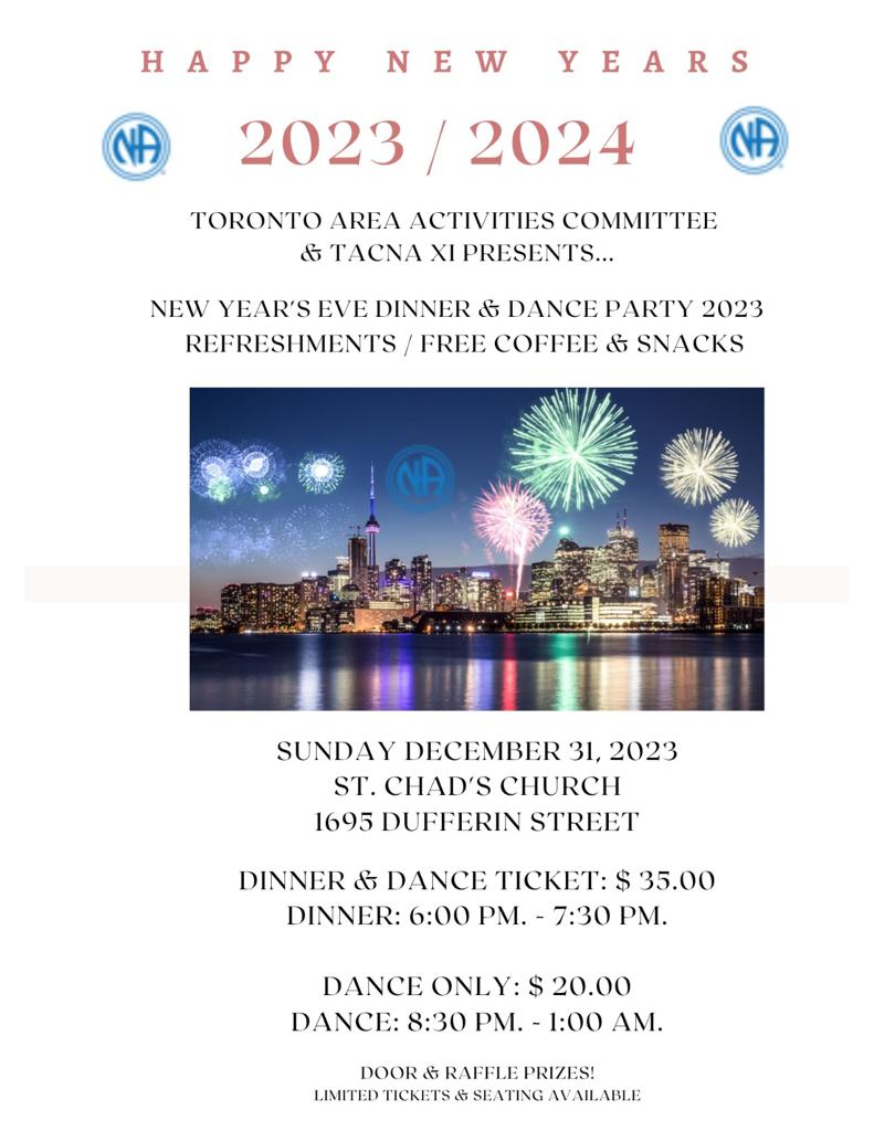 Toronto Area Activities Committee: New Years Eve Dinner & Dance Party –